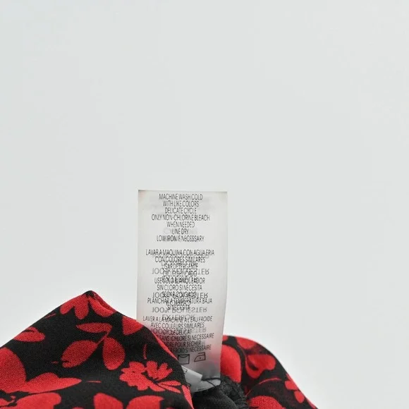 Karl Lagerfeld Ruched Floral Midi Skirt Size 8 Chiffon Ruffle Handkerchief Hem - Picture 8 of 14